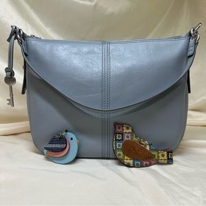 fossil jolie crossbody bag in smoke blue